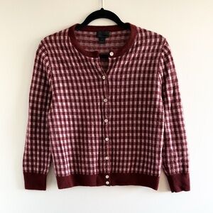 J. Crew Cashmere Gingham Cardigan